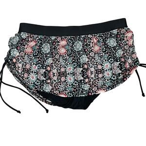 Swim By Cacique Size 16 Swim Bottoms Floral Mesh Ruched Side Swimwear Bikini